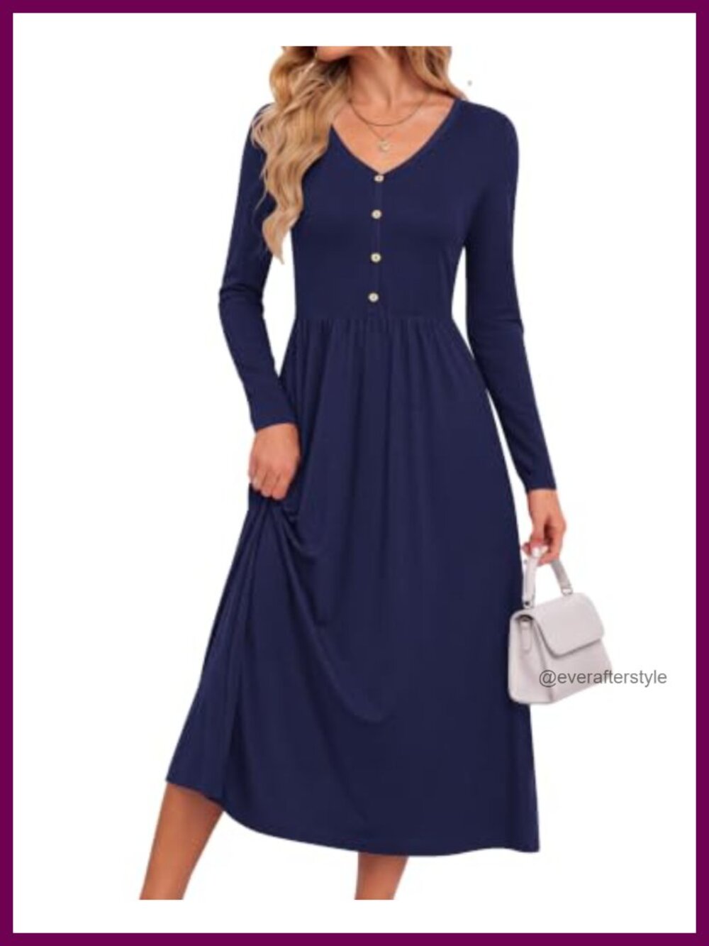 MOLERANI Long Sleeve Midi Dress with Pockets